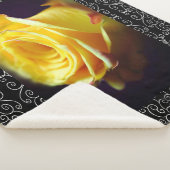 Gelbe Rose weich Sherpadecke (3/4)