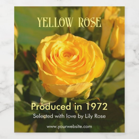 Gelbe Rose Weinetikett (Einzelnes Label)