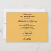 Gelbe Rose Weiße Perlen Hochzeit Probe Dinner Einladung (Rückseite)