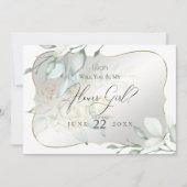 Gelbe Rose werden mein Blumenmädchen sein Einladung (Vorderseite)