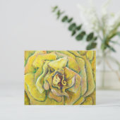 Gelbe Rose wirbelnde Art Postkarten (Stehend Vorderseite)