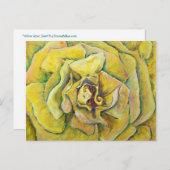 Gelbe Rose wirbelnde Art Postkarten (Vorne/Hinten)