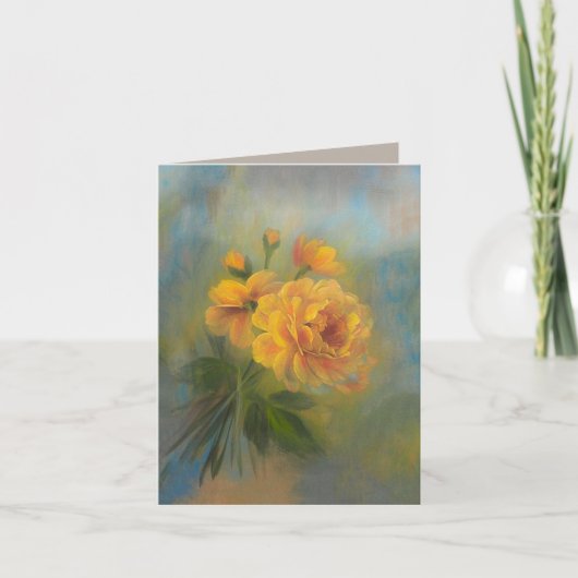 Gelbe Rosen 4 x 5.6 Dankeskarte (Vorderseite)
