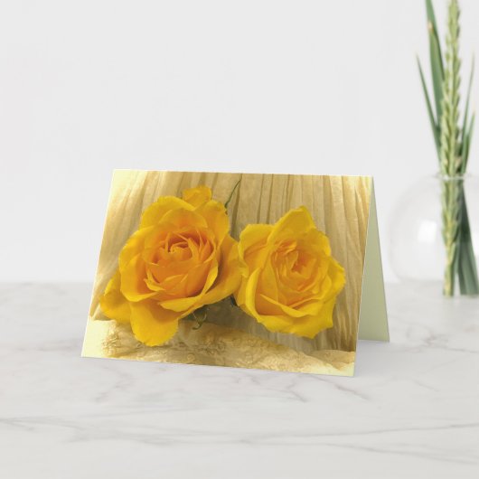 Gelbe Rosen am Spitze-Mutter-Tag Karte (Vorderseite)