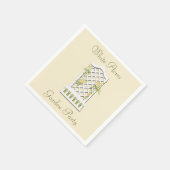 Gelbe Rosen auf einem Garten Trellis Papier Napkin Serviette (Ecke)