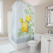 Gelbe Rosen auf gestresstem Grau Duschvorhang (Beispiel)