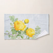 Gelbe Rosen auf gestresstem Grau Handtuch (Handtuch)