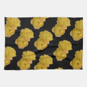 Gelbe Rosen auf schwarz, Geschirrtuch (Horizontal)