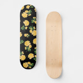 Gelbe Rosen auf schwarzem Skateboard (Vorderseite)