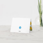 Gelbe Rosen auf schwarzen und weißen Streifen Dankeskarte (Rückseite)