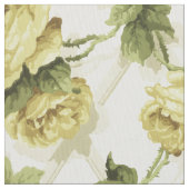 Gelbe Rosen auf Trellis Blumenmuster Stoff (Nahaufnahme)