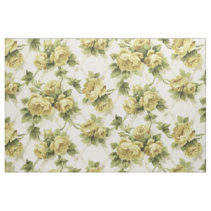 Gelbe Rosen auf Trellis Blumenmuster Stoff