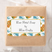 Gelbe Rosen Blaue Blüten Floß- oder Seifenkennzeic (Insitu)