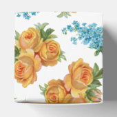 Gelbe Rosen-blauer Geschenkschachtel (Oben)