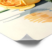 Gelbe Rosen Blume Art Poster (Ecke)