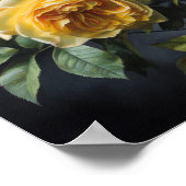 Gelbe Rosen Blume Art Print Poster (Ecke)