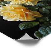 Gelbe Rosen Blume Art Print Poster (Ecke)