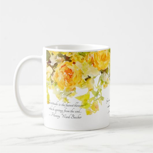 Gelbe Rosen-Blume Kaffeetasse (Links)