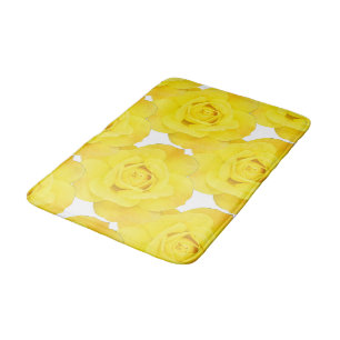 Gelbe Rosen-Blume-Muster Badematte