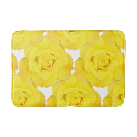Gelbe Rosen-Blume-Muster Badematte (Vorderseite)