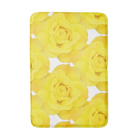 Gelbe Rosen-Blume-Muster Badematte (Vorderseite Vertikal)