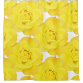 Gelbe Rosen-Blume-Muster Duschvorhang (Vorderseite)