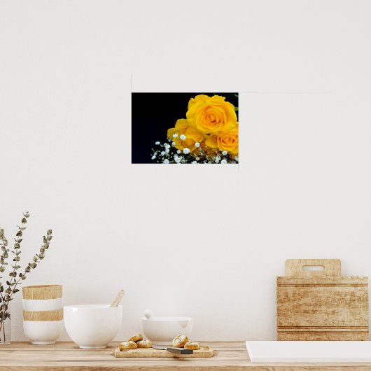 Gelbe Rosen Blume Poster (Küche)