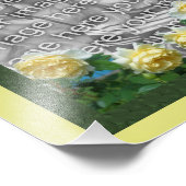 Gelbe Rosen-Blume Rahmen Vorlage Foto drucken (Ecke)