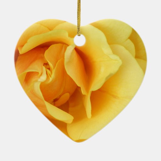 Gelbe Rosen-Blumen-Verzierung Keramik Ornament (Hinten)