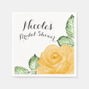 Gelbe Rosen Brautparty Elegante Hochzeitsfeier Serviette
