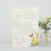 Gelbe Rosen Briefpapier (Stehend Vorderseite)
