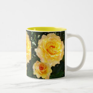 Gelbe Rosen-Cup Zweifarbige Tasse