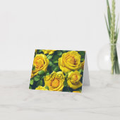 Gelbe Rosen Dankeskarte (Rückseite)