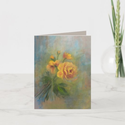 Gelbe Rosen Dankeskarte (Vorderseite)