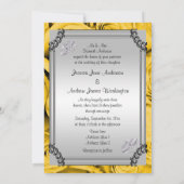 Gelbe Rosen & Diamantzwiebeln Einladung (Rückseite)