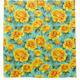 Gelbe Rosen Duschvorhang