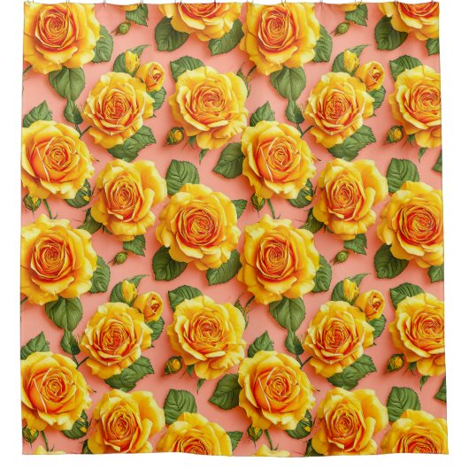 Gelbe Rosen Duschvorhang (Vorderseite)