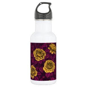 Gelbe Rosen Edelstahlflasche