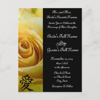 Gelbe Rosen Einladungen für Hochzeiten und Favorit