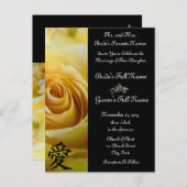 Gelbe Rosen Einladungen für Hochzeiten und Favorit (Vorne/Hinten)