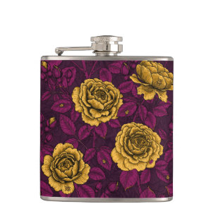 Gelbe Rosen Flachmann