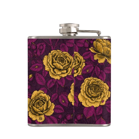 Gelbe Rosen Flachmann (Rückseite)