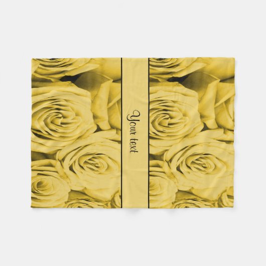 Gelbe Rosen Fleecedecke (Vorderseite (Horizontal))
