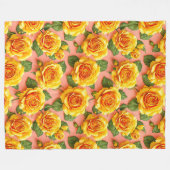 Gelbe Rosen Fleecedecke (Vorderseite (Horizontal))