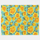 Gelbe Rosen Fleecedecke (Vorderseite (Horizontal))
