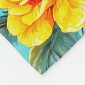 Gelbe Rosen Fleecedecke (Ecke)