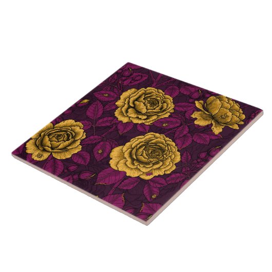 Gelbe Rosen Fliese (Seite)