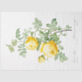 Gelbe Rosen Floral Ephemere Decoupage Seidenpapier (Vorderseite)