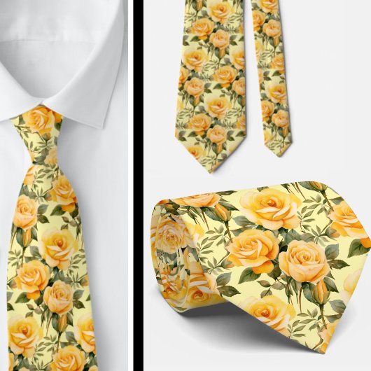 Gelbe Rosen Frühlingsblüte Krawatte