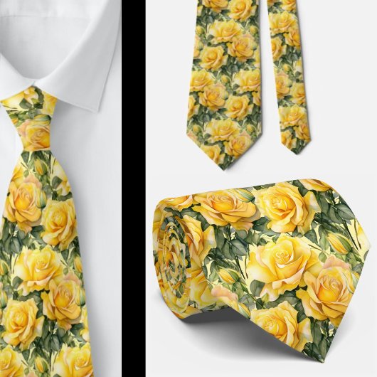 Gelbe Rosen Frühlingsblüte Krawatte